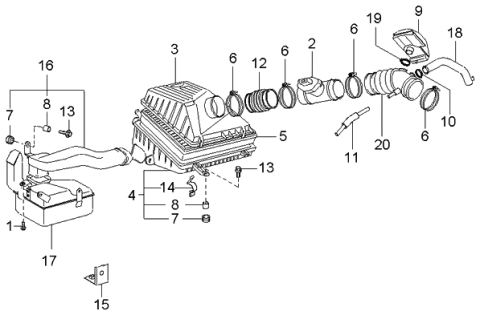 2002 Kia Optima Air Cleaner Diagram 1