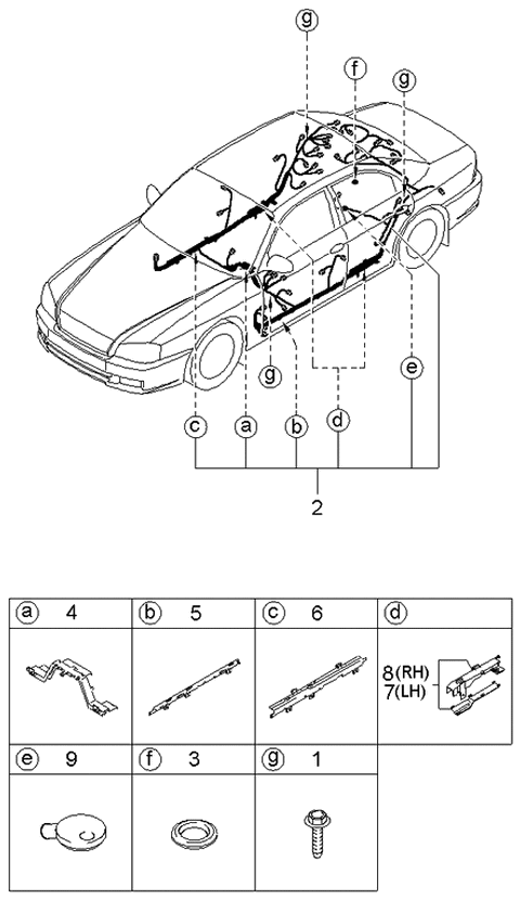 2005 Kia Optima Wiring Assembly-Floor Diagram for 915003C201