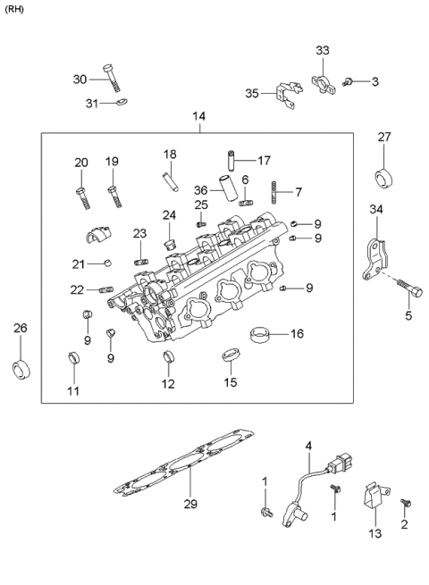 2004 Kia Optima Oil Seal-CAMSHAFT Diagram for 2214437100