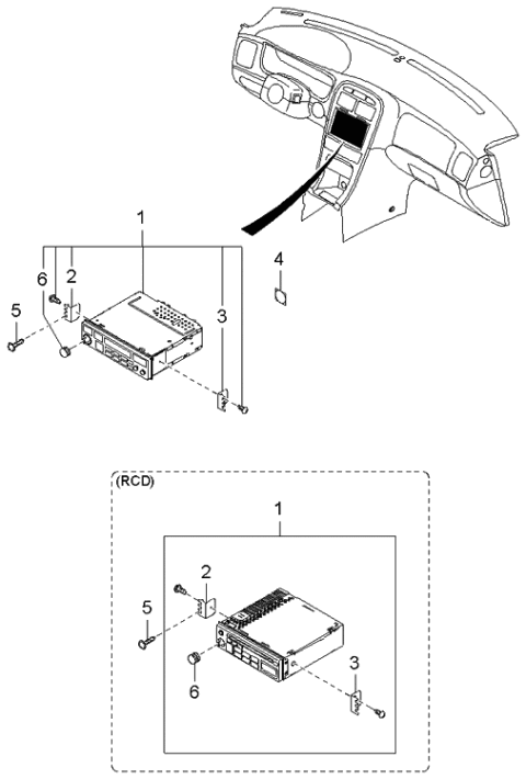 2002 Kia Optima Audio Assembly-Electronic Tune Radio Diagram for 961603C102