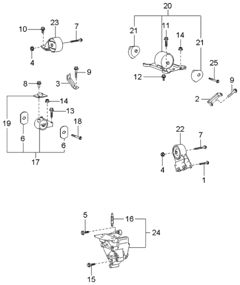 2001 Kia Optima Engine & Transaxle Mounting Diagram 2