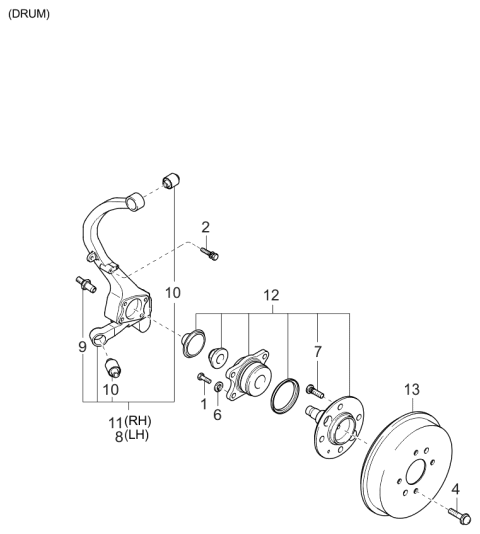 2001 Kia Optima Rear Wheel Hub Diagram 1