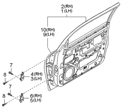 2000 Kia Optima Panel-Front Door Diagram