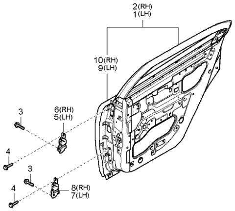 2004 Kia Optima Hinge Assembly-Door Lower RH Diagram for 794403C000