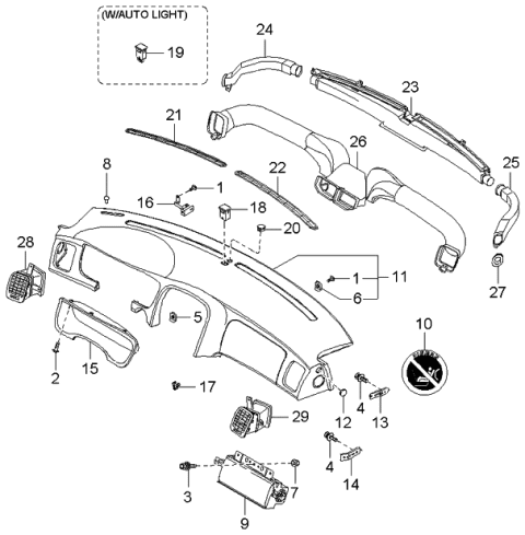 2003 Kia Optima Hose Assembly-Side DEFROSTER Diagram for 9739038000