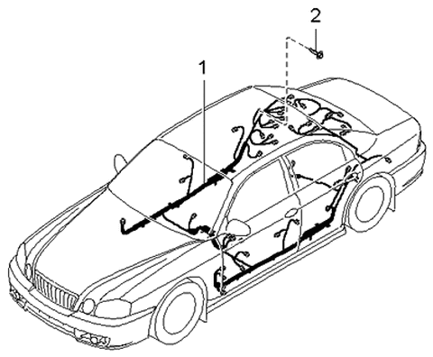 2000 Kia Optima Wiring Harness-Floor Diagram 1