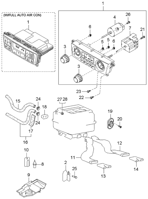 2002 Kia Optima Heater System-Control & Duct Diagram 1