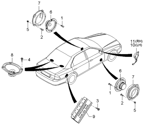 2001 Kia Optima Speaker Diagram 1