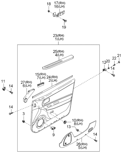 2005 Kia Optima Trim-Front Door Diagram 1