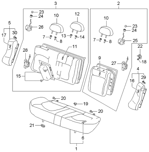 2005 Kia Optima Rear Seat Diagram 1