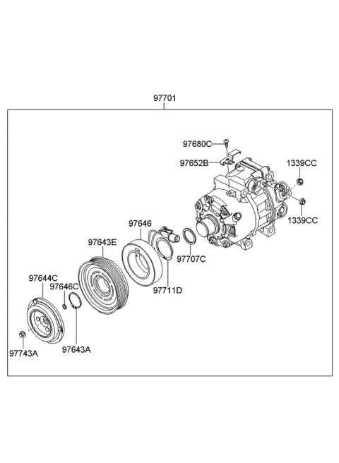 2008 Kia Optima PULLEY Assembly-A/C Compressor Diagram for 976433F400