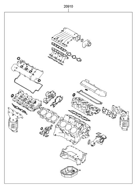 2008 Kia Optima Engine Gasket Kit Diagram 2