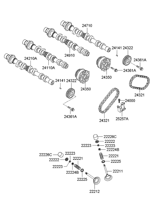 2007 Kia Optima Camshaft & Valve Diagram 3