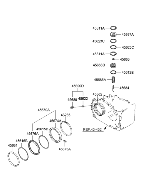 2006 Kia Optima Piston-Reducting Brake Diagram for 456883A200