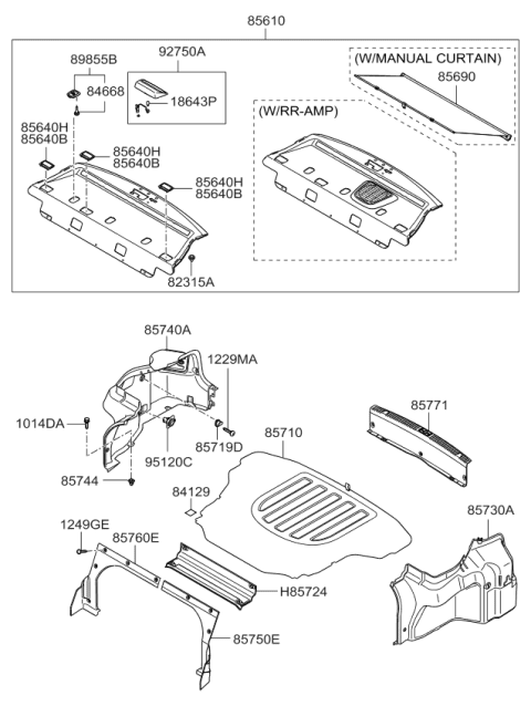 2008 Kia Optima Trim Assembly-Luggage Diagram for 857402G701VA