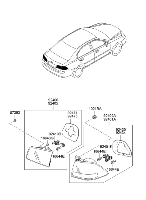 2006 Kia Optima Rear Combination Lamp Diagram