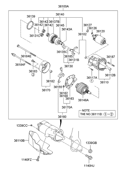 2006 Kia Optima Produced After SEP.2006 Starter Diagram 2