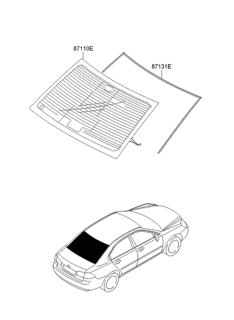 2007 Kia Optima Glass-Rear Window Diagram