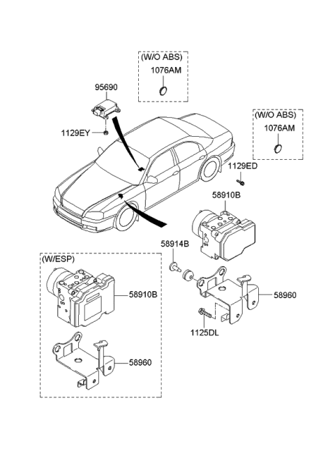 2006 Kia Optima Produced After SEP.2006 Hydraulic Module Diagram