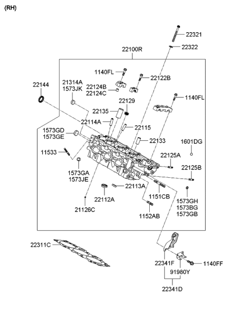 2007 Kia Optima Cylinder Head Diagram 3