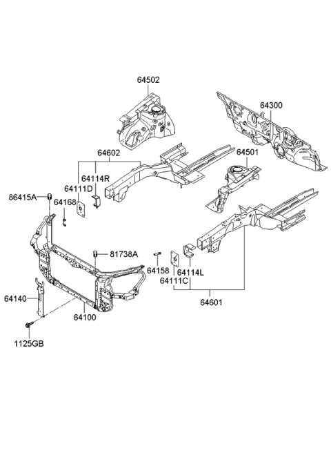 2008 Kia Optima Panel Complete-Dash Diagram for 643002G100