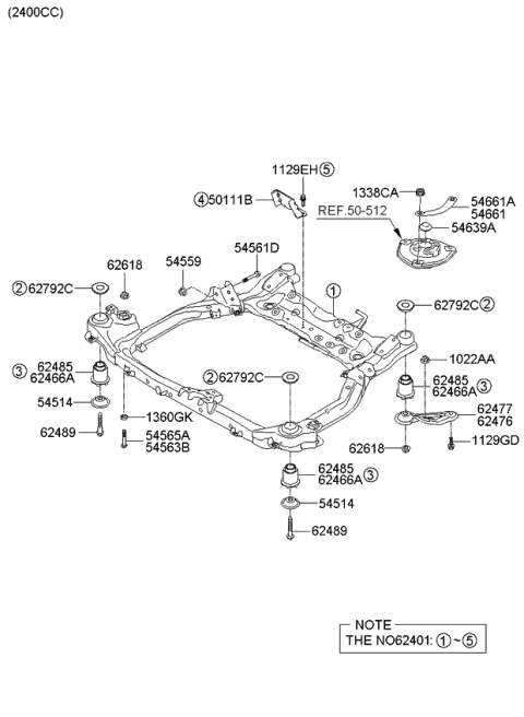 2008 Kia Optima Ring-Top Mounting Diagram for 546802G000