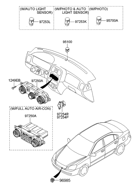 2008 Kia Optima Heater System-Heater Control Diagram