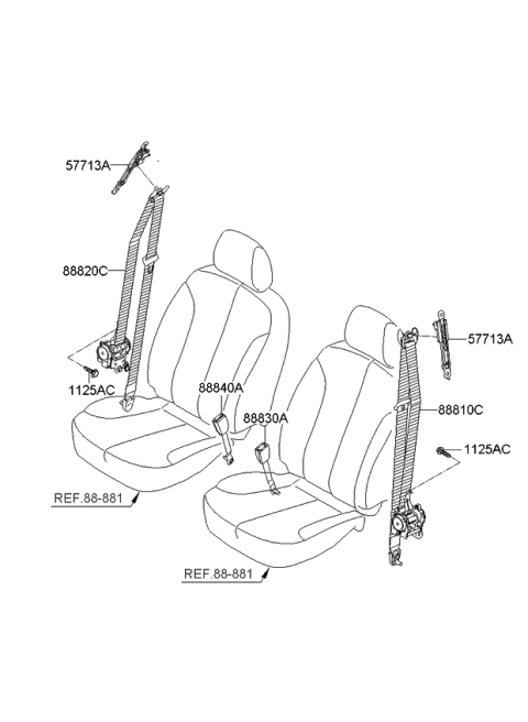 2007 Kia Optima Belt-Front Seat Diagram