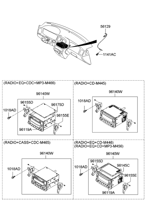 2008 Kia Optima Audio Assembly Diagram for 961402G100T0