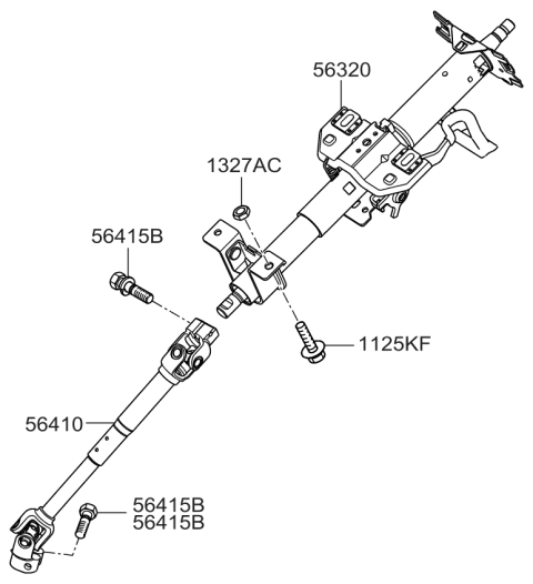 2008 Kia Optima Steering Column & Shaft Diagram