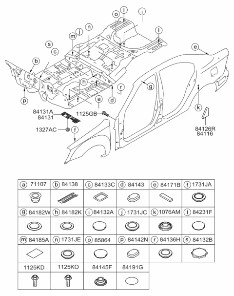 2007 Kia Optima DEFLECTOR-Rear Floor LH Diagram for 841782G000