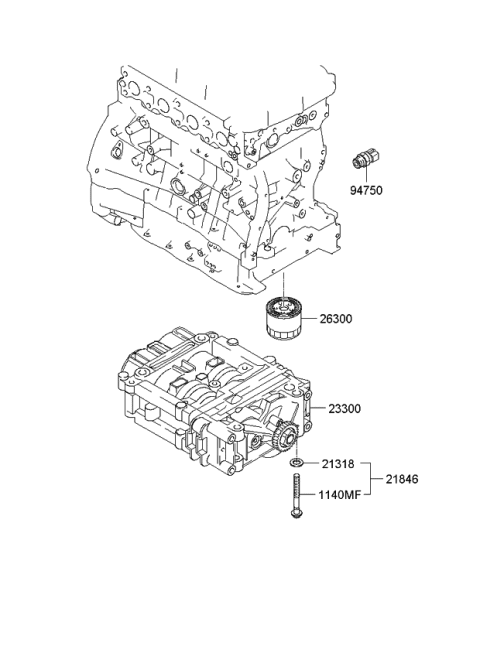 2006 Kia Optima Front Case & Oil Filter Diagram 1