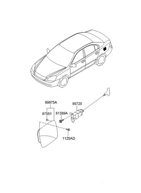 2008 Kia Optima Trims-Fuel Filler Door Diagram