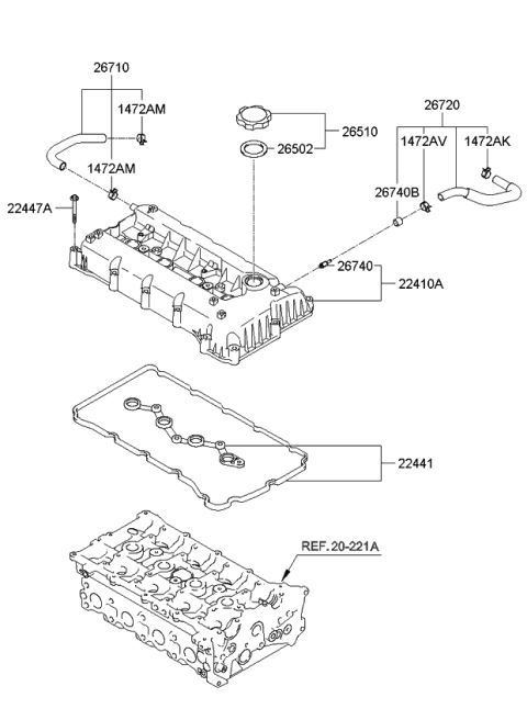 2007 Kia Optima Rocker Cover Diagram 1