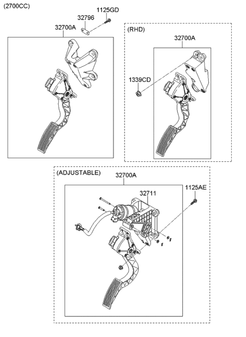 2006 Kia Optima Bracket-Accelerator Diagram for 327112G400