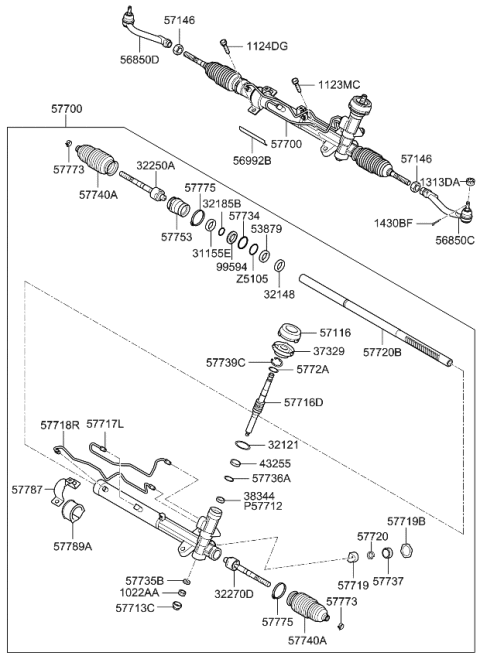 2007 Kia Optima Power Steering Gear Box Diagram