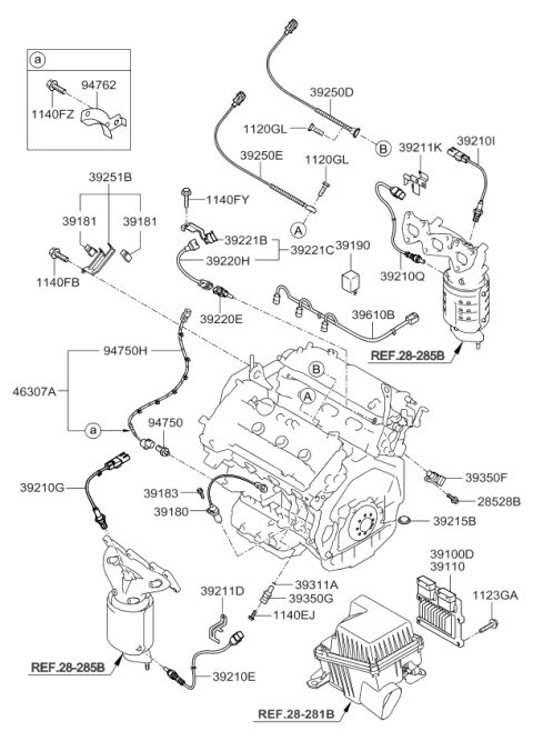 2008 Kia Optima Engine Ecm Control Module Diagram for 391093E213