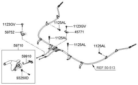 2008 Kia Optima Lever Assembly-Parking Brake Diagram for 597102G000VA