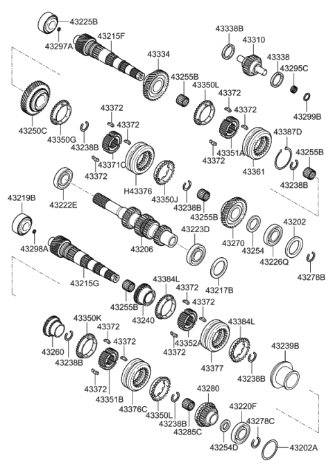 2008 Kia Optima Shaft-Output,1ST Diagram for 4321524310