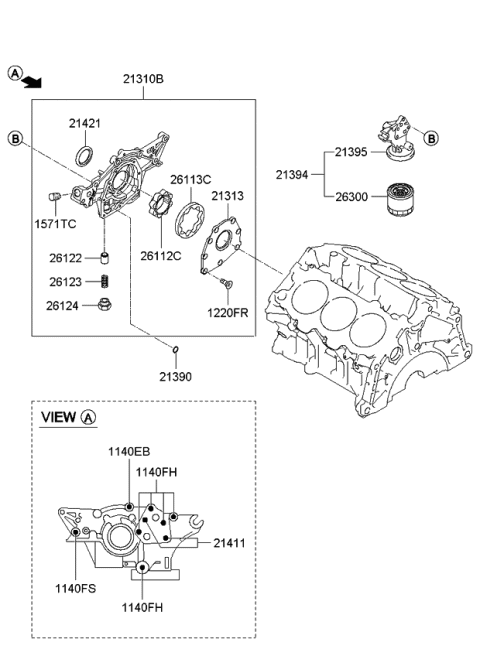 2007 Kia Optima Front Case & Oil Filter Diagram 2