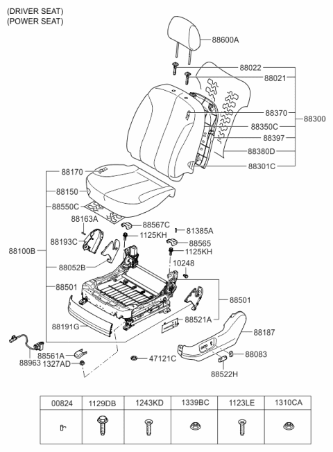 2007 Kia Optima Switch Assembly-Power Front Diagram for 885212G000