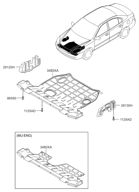 2006 Kia Optima Under Cover Diagram