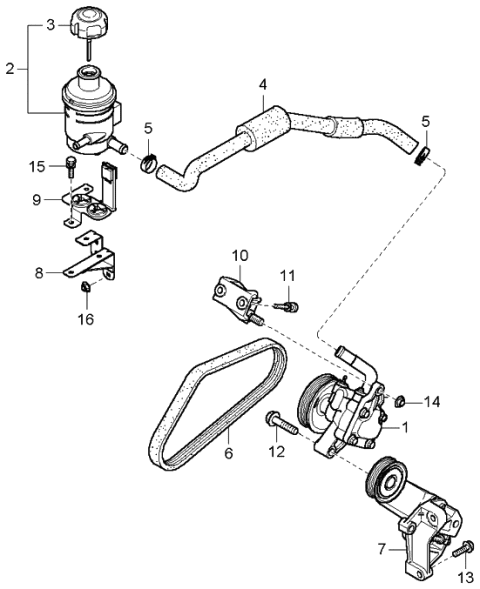 2006 Kia Amanti Bracket-Steering Pump Mounting Diagram for 5722639500
