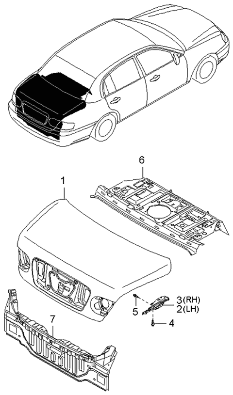 2006 Kia Amanti Back Panel Diagram