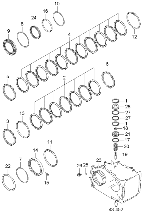 2006 Kia Amanti Old Body Style Transaxle Brake-Auto Diagram