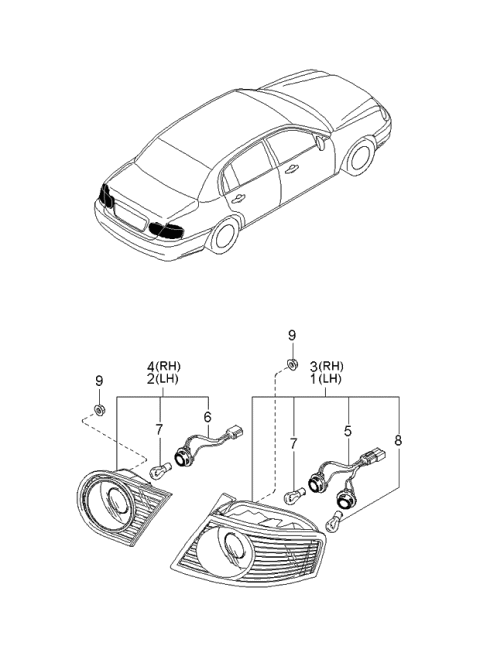 2006 Kia Amanti Rear Combination Lamp Diagram