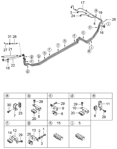 2004 Kia Amanti Tube-Connector To Rear Diagram for 587353F000