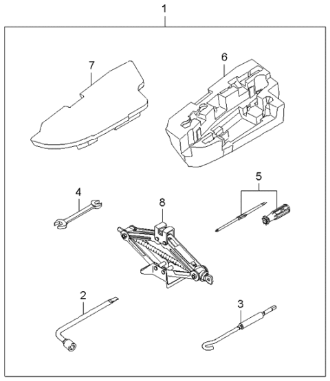 2004 Kia Amanti Jack Assembly Diagram for 0911037500