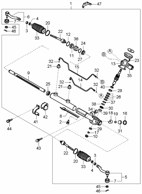 2006 Kia Amanti Band-Power Steering Diagram for 577223F500