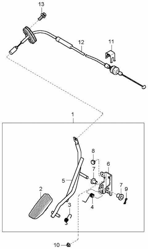 2005 Kia Amanti Cable Assembly-Accelerator Diagram for 327903F050
